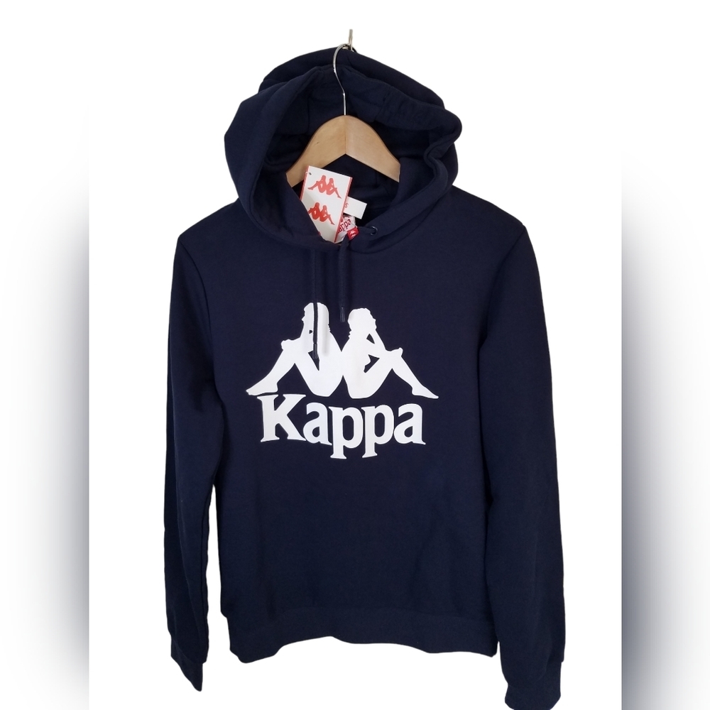 NWT Kappa Blue  Drawstring Hoodie Graphic Sweatshirt  Size Small